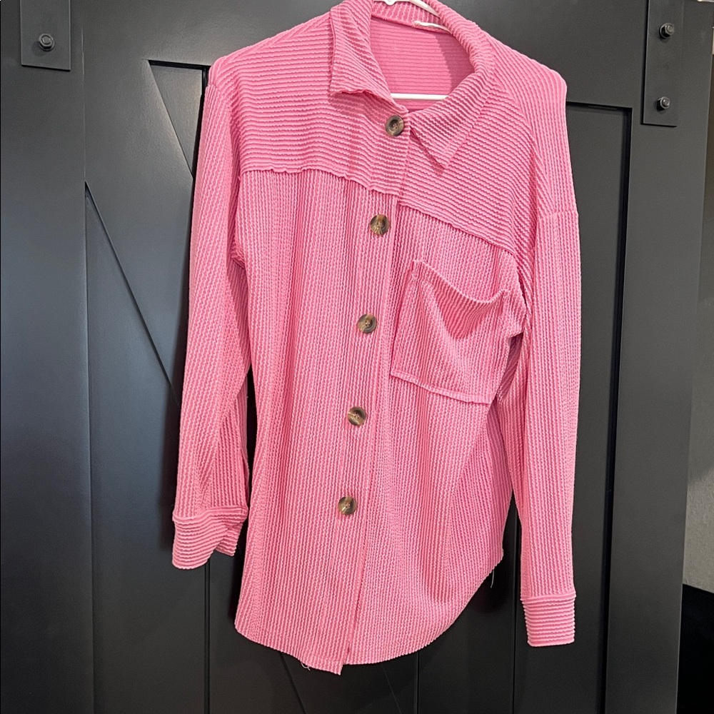 Reborn Ribbed Pink Knit Top